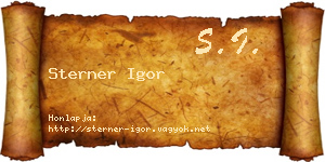 Sterner Igor névjegykártya