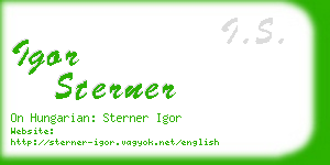 igor sterner business card